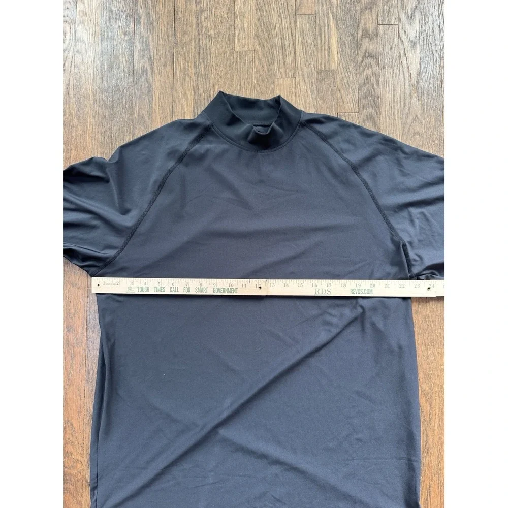 Footjoy Men's Mock Neck Long Sleeve Performance Golf Shirt Black Size Large